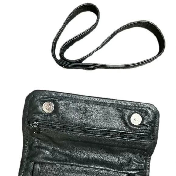 Vintage Leather Clutch Soft Supple Rain Guarded Black - Picture 12 of 15
